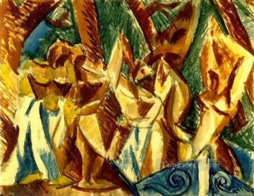 Five women 3 1907 cubism Pablo Picasso Oil Paintings